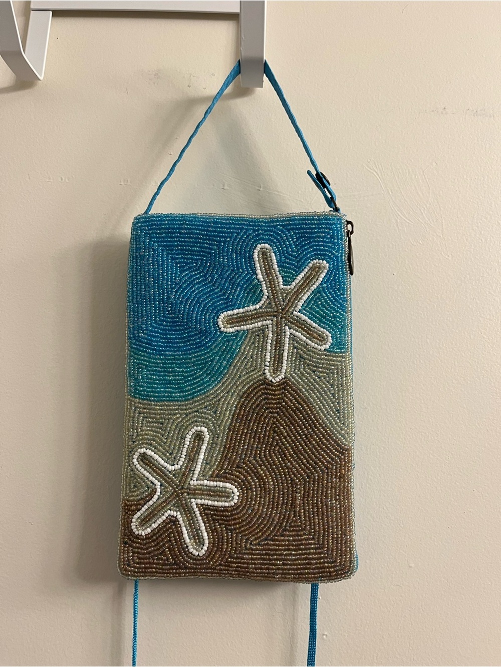 Tropical Beaded Starfish Beachy Crossbody Purse Clutch